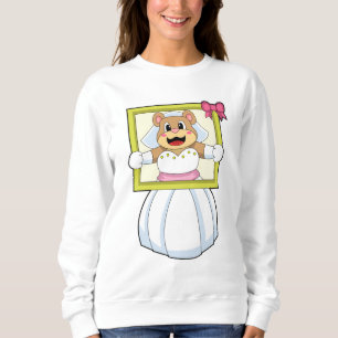 Björn som brud med bröllopsklänning & bildram. t shirt
