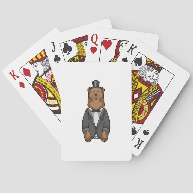 Björn som brudgum med kavaj casinokort (Baksidan)