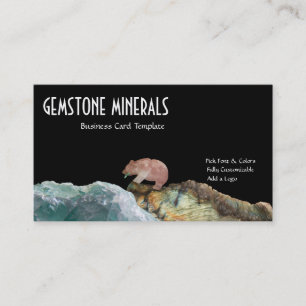 Björn som fiskar hav - Gemstonemineraler Visitkort