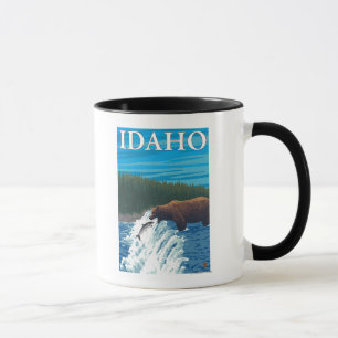 Björn som fiskar i floden - Idaho Mugg