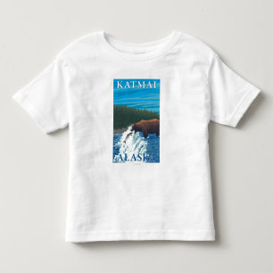 Björn som fiskar i floden - Katmai, Alaska Tee