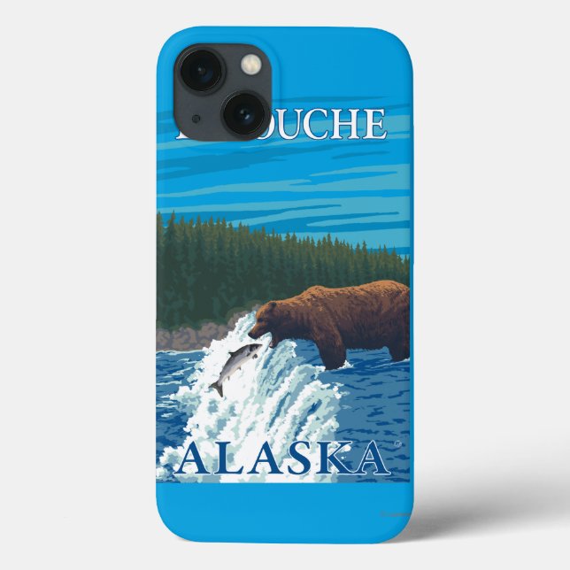 Björn som fiskar i floden - Latouche, Alaska (Baksida)