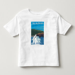Björn som fiskar i floden - Skagway, Alaska Tee