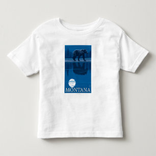Björn som går i månskenvintage resor tee