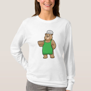 Björn som kook med kokplattor och träskål t shirt