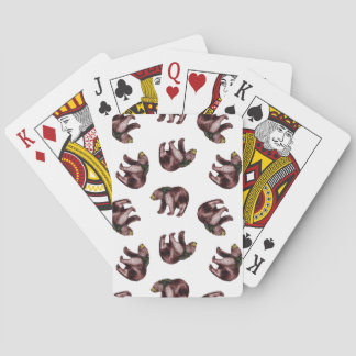 Björn som leker kort casinokort