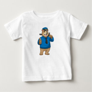 Björn som polis med polishatt t shirt