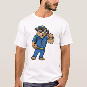 Björn som polis med polisiär uniform t shirt