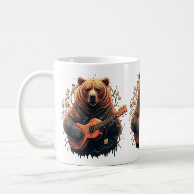 björn som spelar gitarr kaffemugg (Vänster)