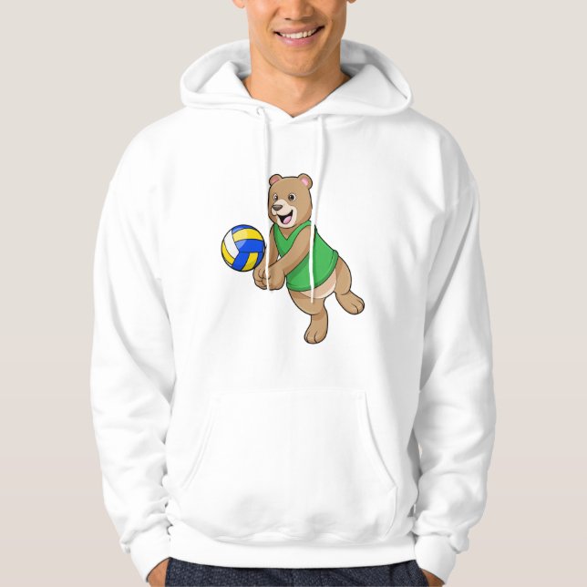Björn som Volleyball-spelare med Volleyball Hoodie (Framsida)