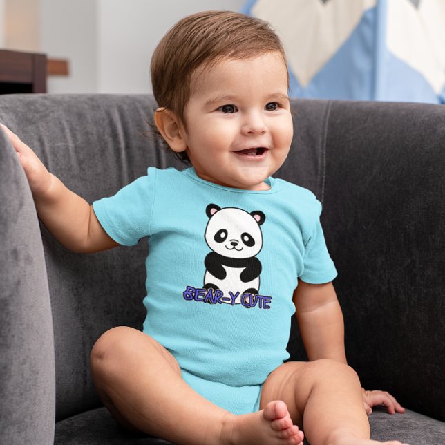 BJÖRN-SÖT PANDABJÖRN BLÅ (FRAM- OCH BAKSIDA) T SHIRT (Skapare uppladdad)