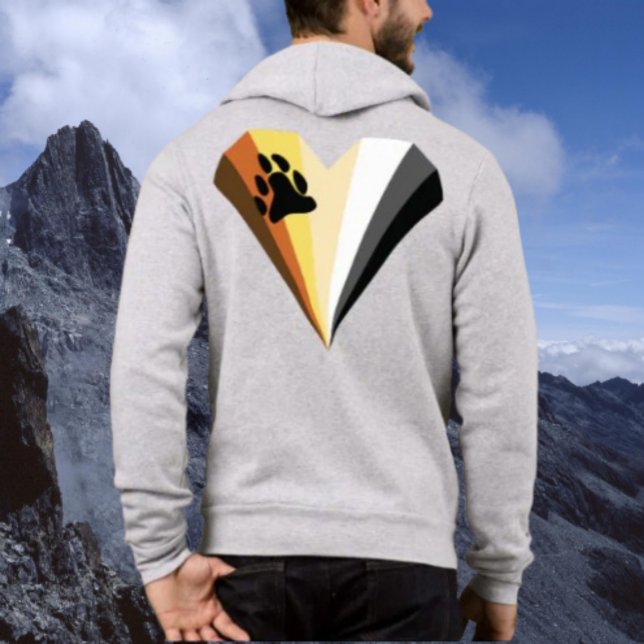 Björn Stolthet Hjärta Full-Zip Hoodie T Shirt (Skapare uppladdad)
