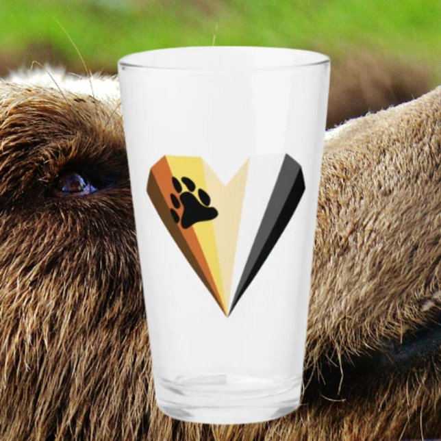 Björn Stolthet Hjärta Pint Glas (Skapare uppladdad)