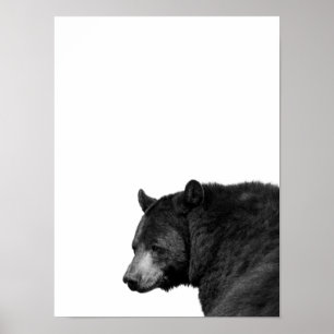 Björn Svart Vit Stuga Förskola Fotoaffisch Poster
