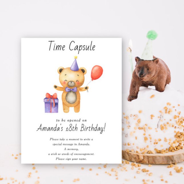 Björn tidskapsel 1-års födelsedagspresent för både poster (Skapare uppladdad)