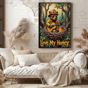 Björn träd-Björn: Nestled Rocker Poster
