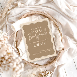 Björn Vågigt Ram Hand plockade - enkel babystövel Tack Kort