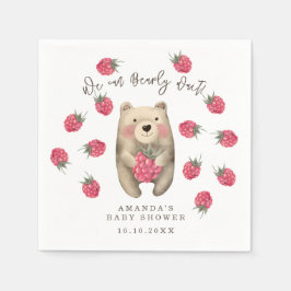 Björn - vi kan vänta tidigt på babyduschen pappersservett