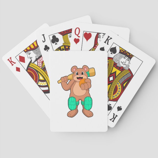 Björn vid Cricket med Cricket fladdermus Casinokort (Baksidan)