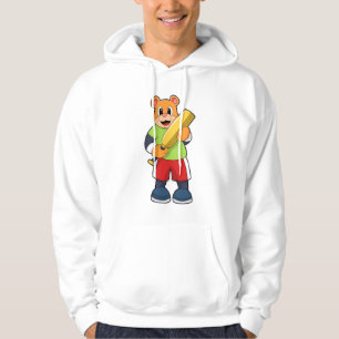 Björn vid Cricket med Cricket fladdermus Hoodie