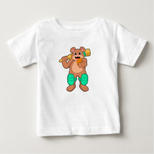 Björn vid Cricket med Cricket fladdermus T Shirt