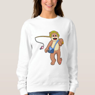 Björn vid fiske med fiskstav t shirt