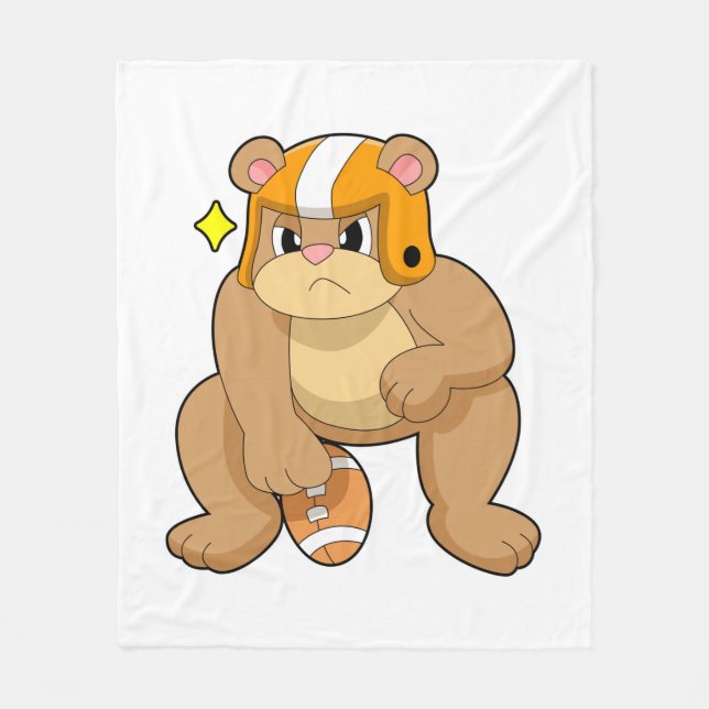 Björn vid fotbollsportar fleecefilt (Framsidan)