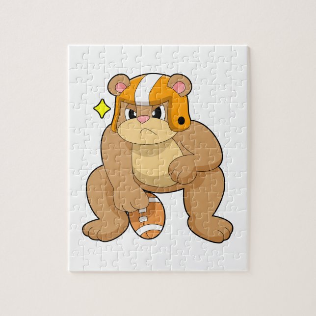 Björn vid fotbollsportar pussel (Vertikal)