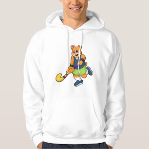 Björn vid Hockey med Hockey fladdermus Hoodie