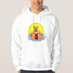 Björn vid simning med Simma ring Hoodie
