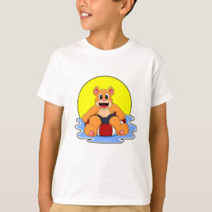 Björn vid simning med Simma ring T Shirt