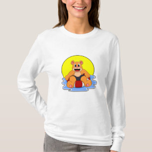 Björn vid simning med Simma ring T Shirt
