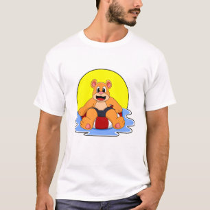 Björn vid simning med Simma ring T Shirt