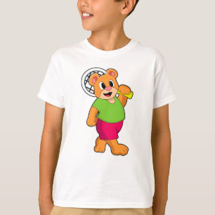 Björn vid Tennis med tennis racket T Shirt