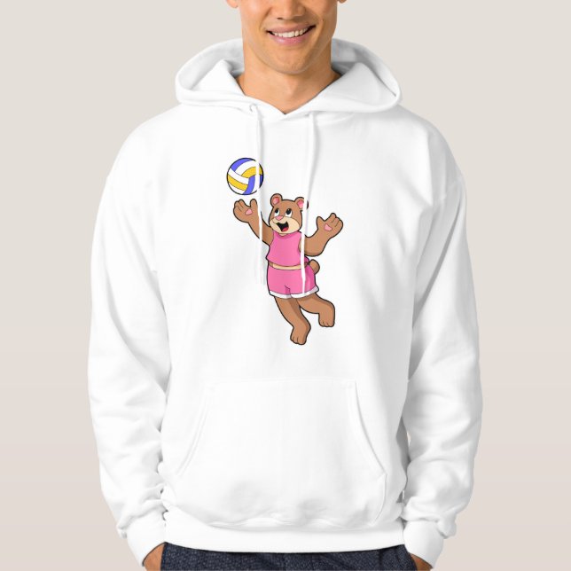 Björn vid Volleyball Sports Hoodie (Framsida)