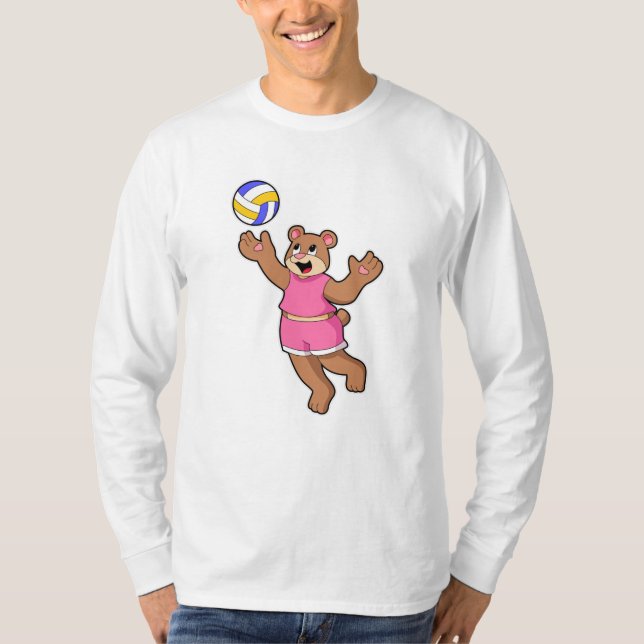 Björn vid Volleyball Sports T Shirt (Framsida)