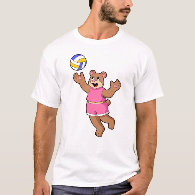 Björn vid Volleyball Sports T Shirt (Framsida)