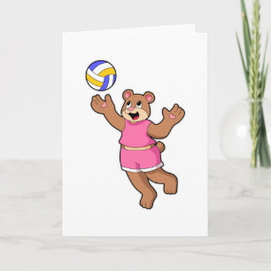 Björn vid volleybollaktiviteter kort