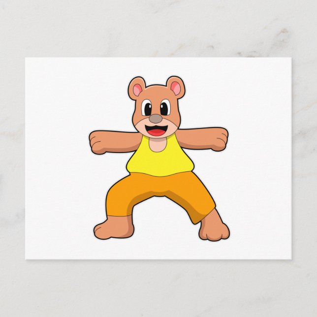 Björn vid Yoga i stående ställning Vykort (Framsida)