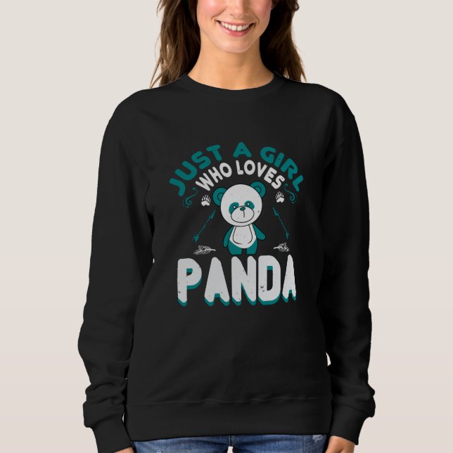 Björnar - Bara En Tjej Som Älskar Panda T Shirt (Framsida)