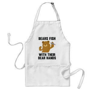 Björnar Fiskar Med Sina Björn Händer Förkläde