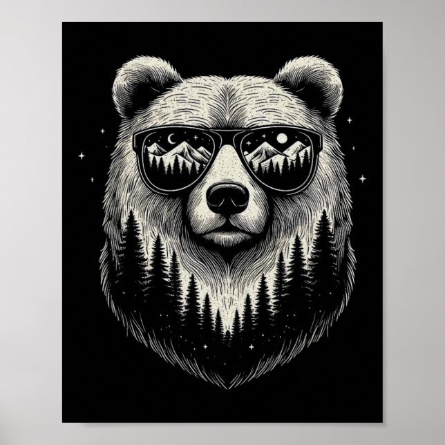 Björnar från naturscendesign för kvinnor och barn poster (Framsidan)