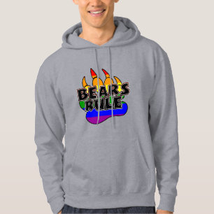 Björnar härskar Svart på regnbågsklappa - HETT ! N Hoodie