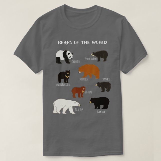 Björnar i den grymma Polarna Panda Black T Shirt (Design framsida)