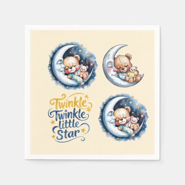 Björnar i måndagsknappen pappersservett (Framsidan)