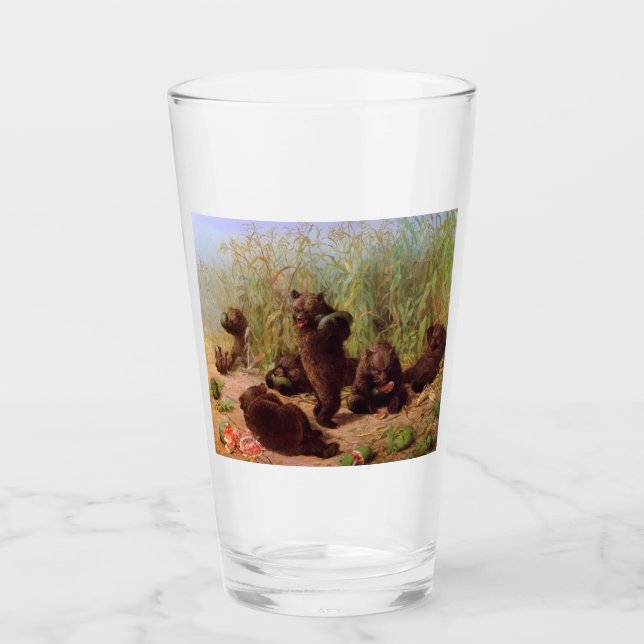 Björnar i Watermelon Patch (av W.H. Beard) Glaskopp (Framsida)