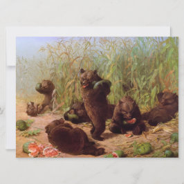 Björnar i Watermelon Patch (av W.H. Beard) Kort