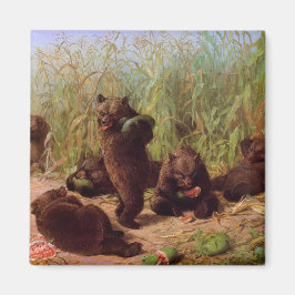 Björnar i Watermelon Patch (av W.H. Beard) Magnet
