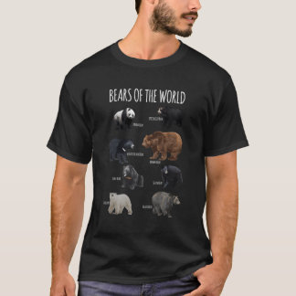 Björnar i World Panda Polar Grizzly Black Cute T Shirt