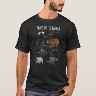 Björnar i World Panda Polar Grizzly Black Cute T Shirt
